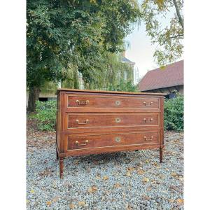 Chest Of Drawers, In Mahogany, Louis XVI Period, 18th Century 