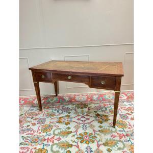 Mahogany Bureau Plat From The Directoire Period, 18th Century 