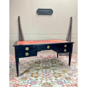 Large Louis XVI Period 18th Century Blackened Wood Flat Desk 