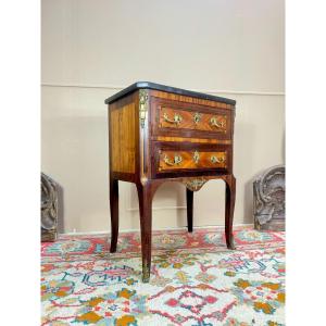 Transition Period Marquetry Chest Of Drawers, 18th Century 