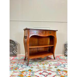 Louis XV Style Curved Console Table In Mahogany, 19th Century 