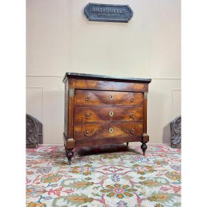 19th Century Restoration Period Flamed Mahogany Chest Of Drawers 