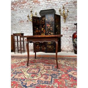 Game Table Say Cabaret In Natural Wood Louis XV XVIII Eme Century