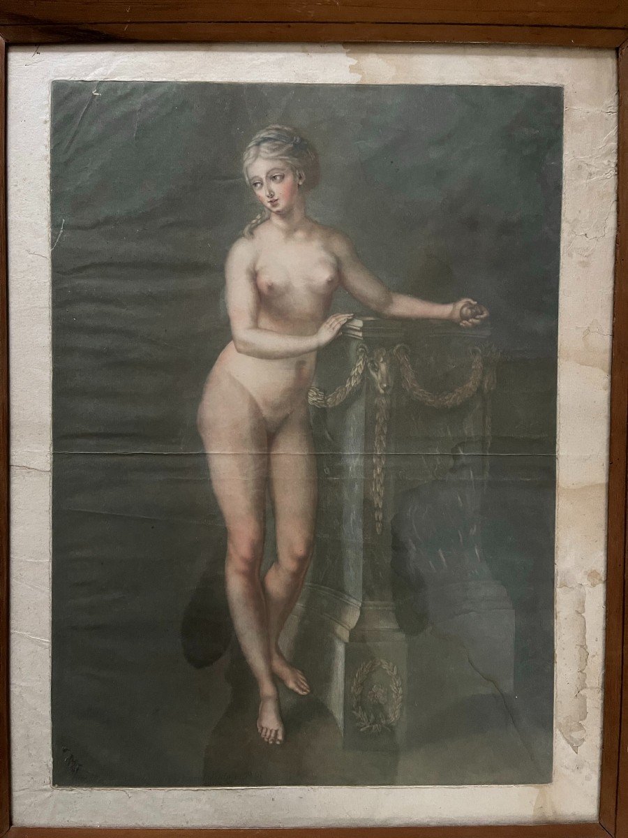 Arnauld Eloi Gautier D'Agoty - Apollon Et Vénus - Mezzotinte Couleur - XVIIIème-photo-2