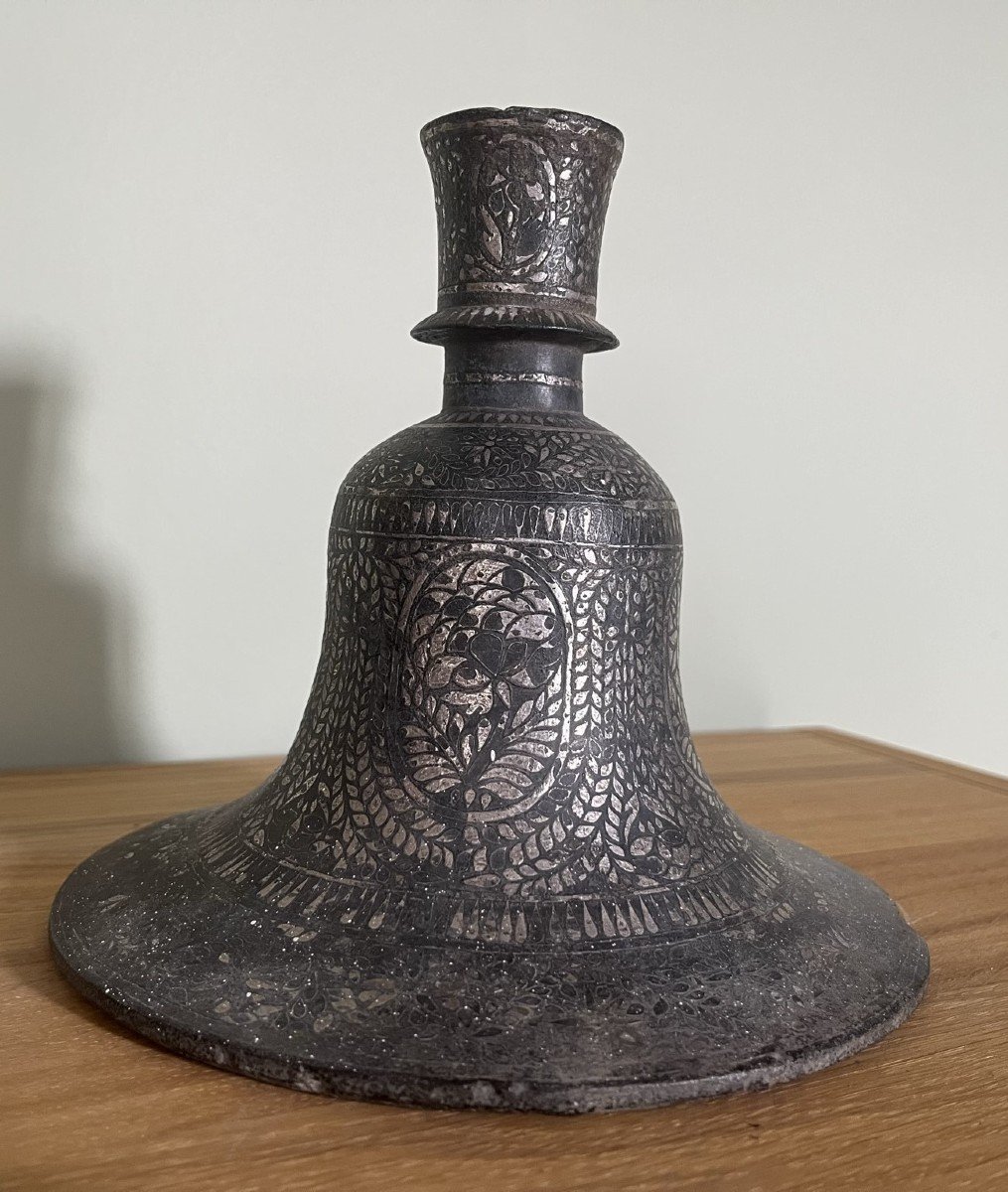 Bidriware Hookah Base - Bidri Hookah - XVIII / XIXth - Islamic Art-photo-3