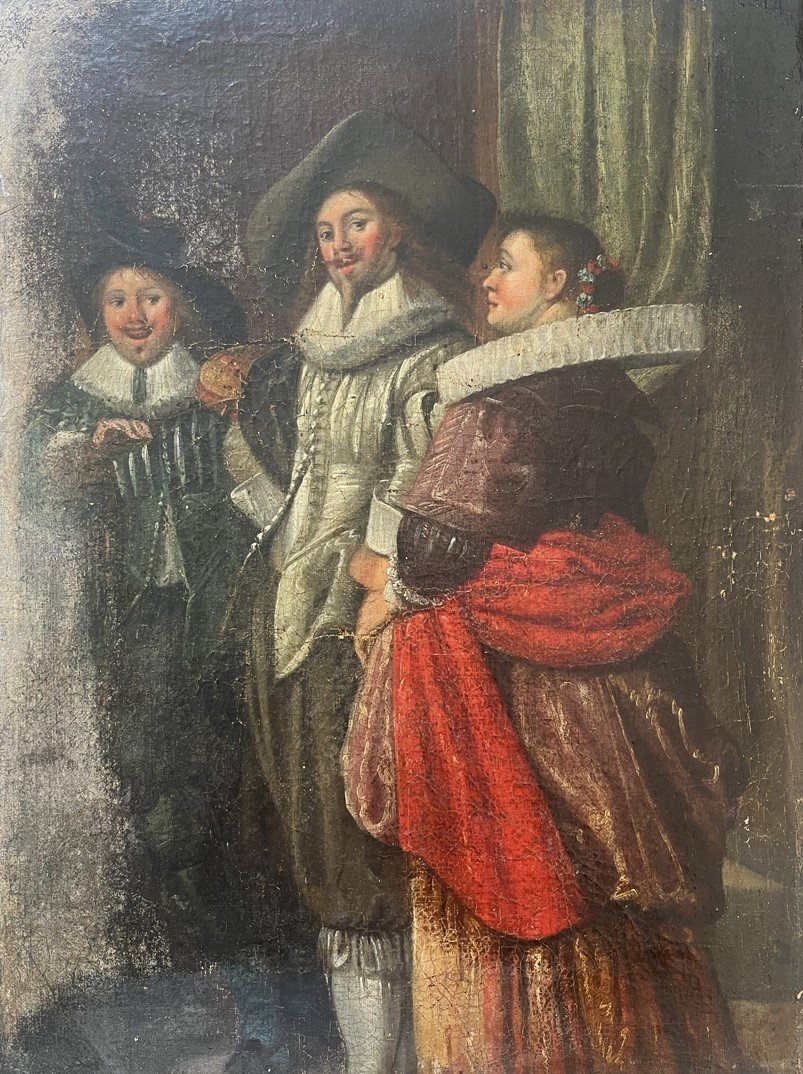 Dutch School - Oil On Canvas From The 18th Century - Characters-photo-2