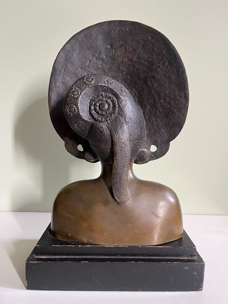 Bronze Bust On Its Base - Balinese Dancer - Circa 1930-photo-4