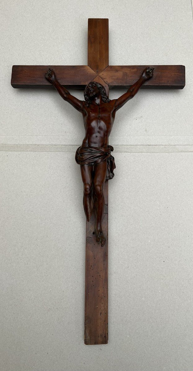 Christ On The Wooden Cross Of Saint Lucy - Bois De Bagard - Circa 1700 - End Of The 17th Century-photo-2
