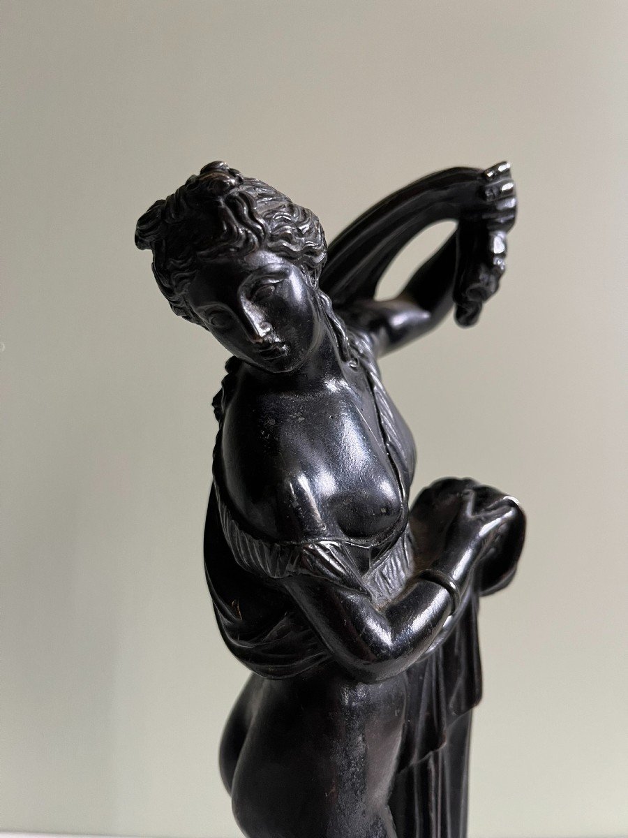 Venus Callipyge - Bronze After Antique - Souvenir Of The Grand Tour - Black Patina - C. 1830-photo-3