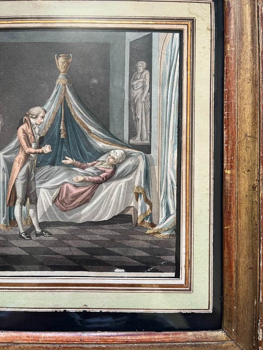 18th Century Gouache By Johann David Schubert - The Visit Of The Sick - Circa 1790-photo-4