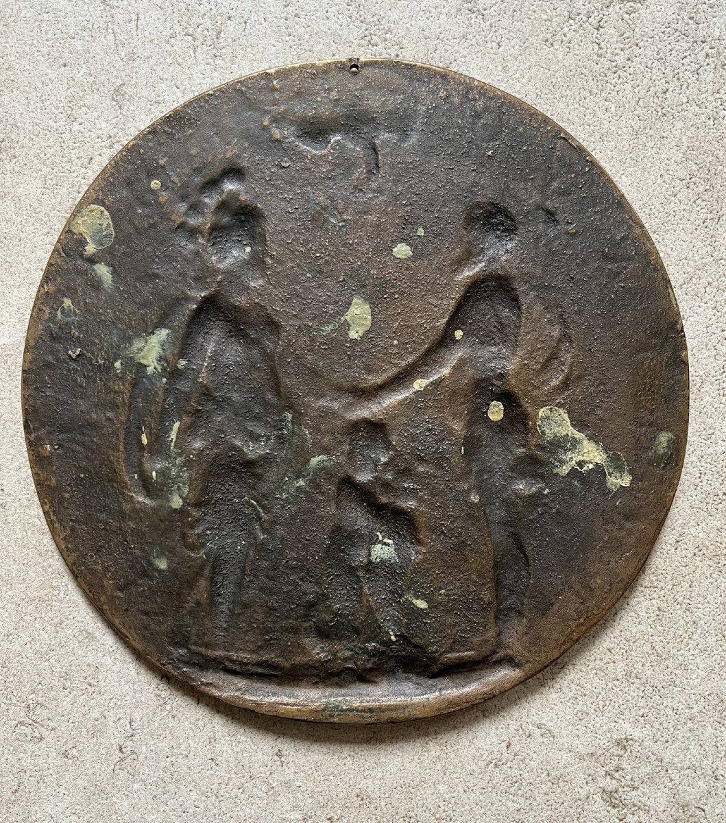 Médaille en Bronze - Henri IV  Marie de Médicis et le Dauphin - Circa 1605 - Guillaume Dupré-photo-3