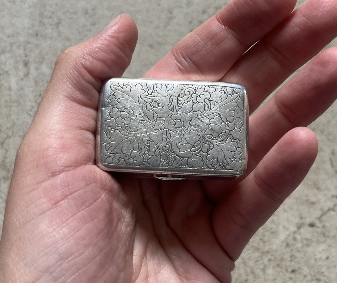 China - Snuff Box In Sterling Silver 19th Century - China Hallmark -photo-2