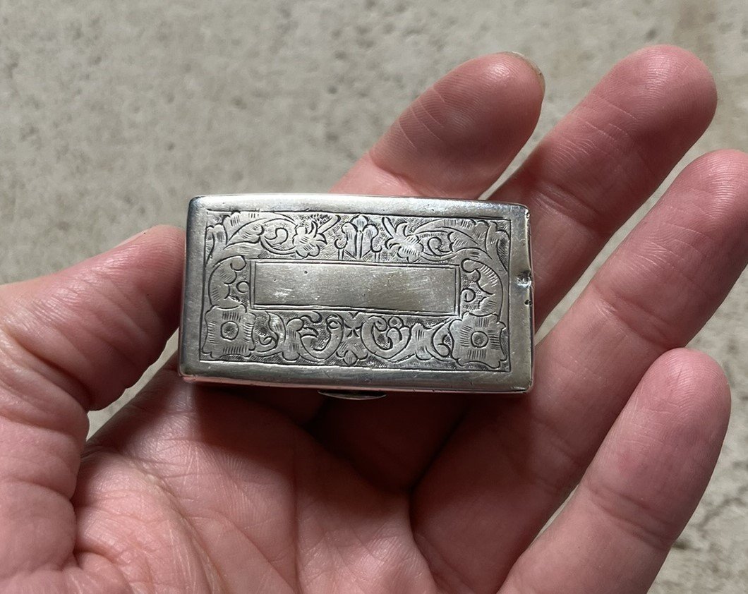  China Or India - Snuff Box In Sterling Silver 19th Century