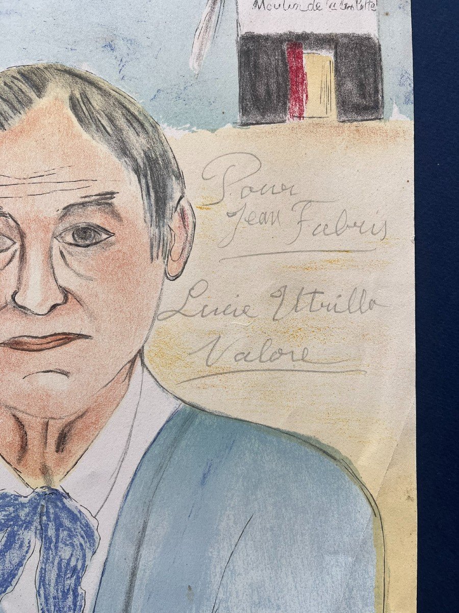 Lucie Valore Utrillo - Original Lithograph Dedicated To Jean Fabris - Portrait Of Utrillo-photo-2