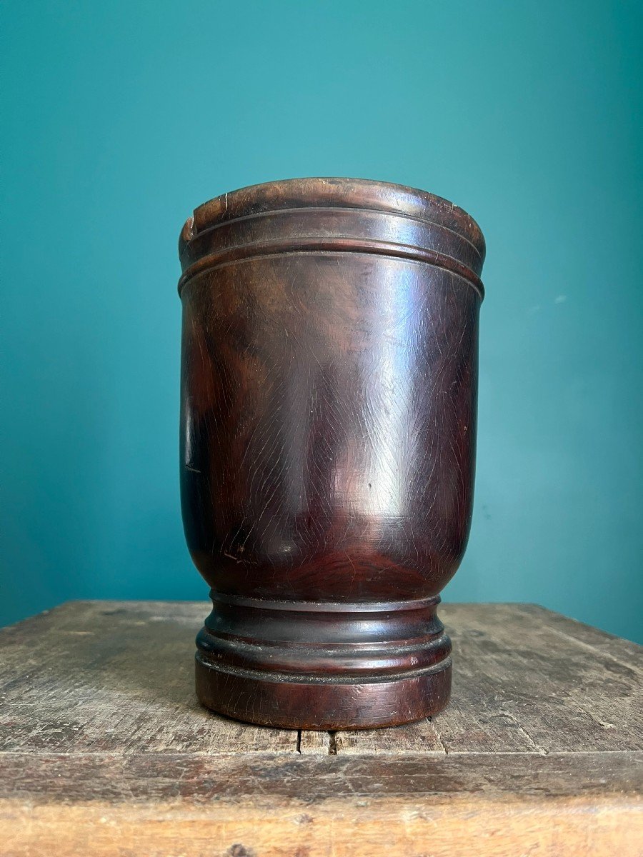 17th / 18th Century Apothecary Mortar In Gaïac Wood -photo-3