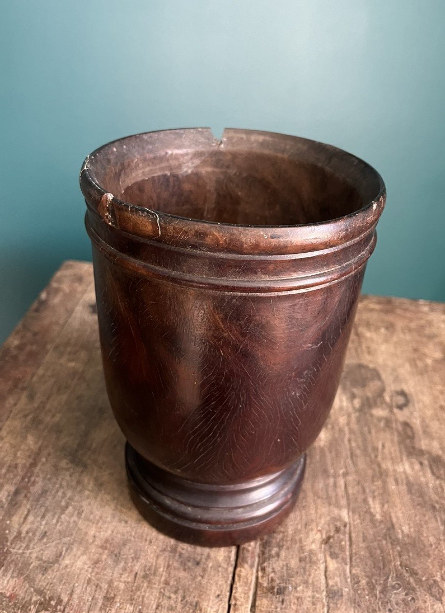 17th / 18th Century Apothecary Mortar In Gaïac Wood -photo-4