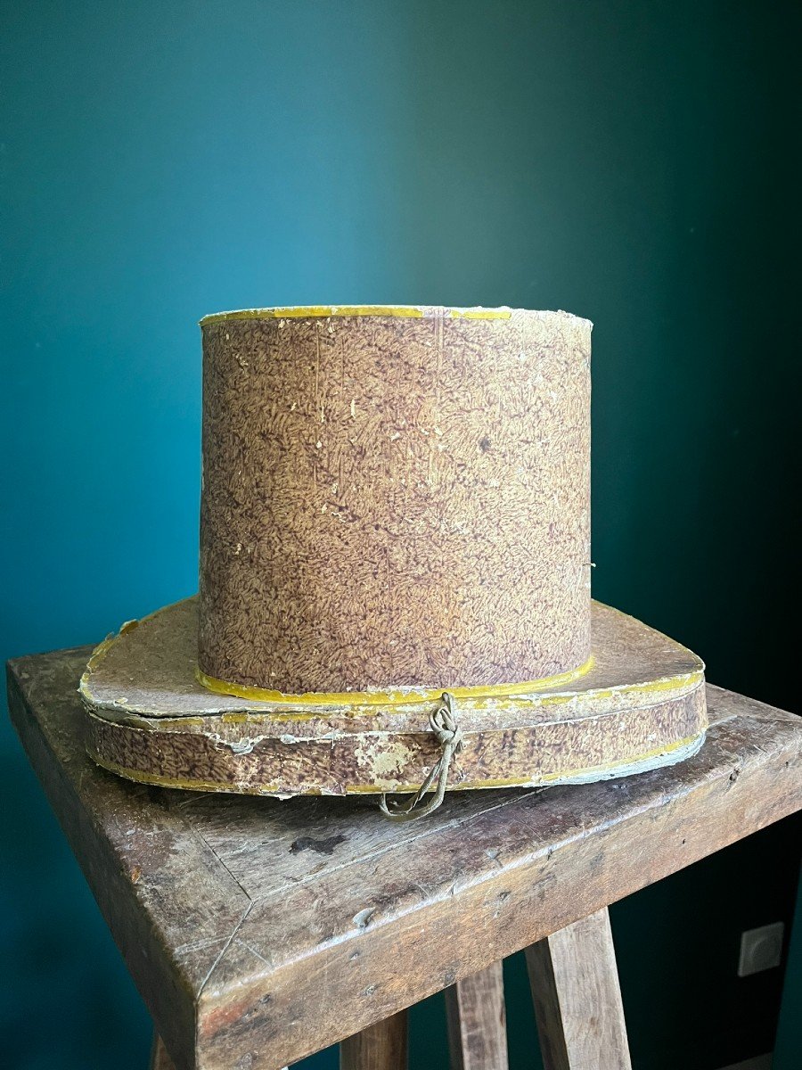 Taupé Top Hat Around 1830 With Its Original Box - 19th Century-photo-3