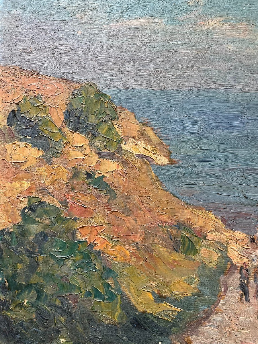 Léonard Bordes - Huile Sur Toile - Bord De Mer - XXème-photo-3