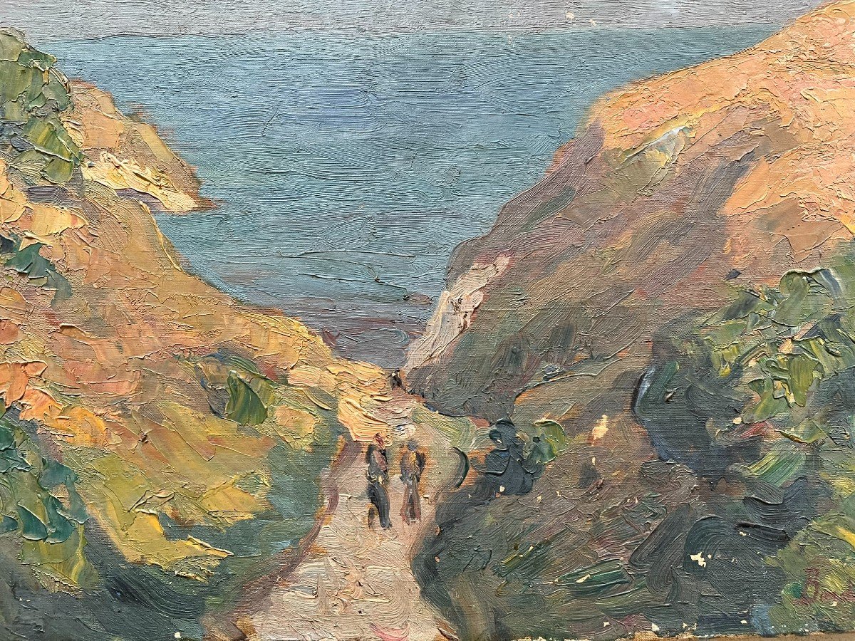 Léonard Bordes - Huile Sur Toile - Bord De Mer - XXème-photo-2