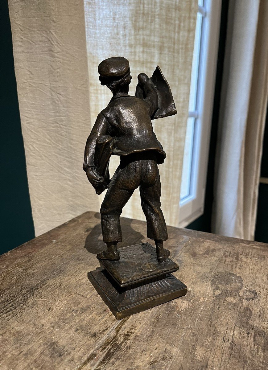 19th Century Bronze - The Little Newspaper Seller - Gavroche-photo-3