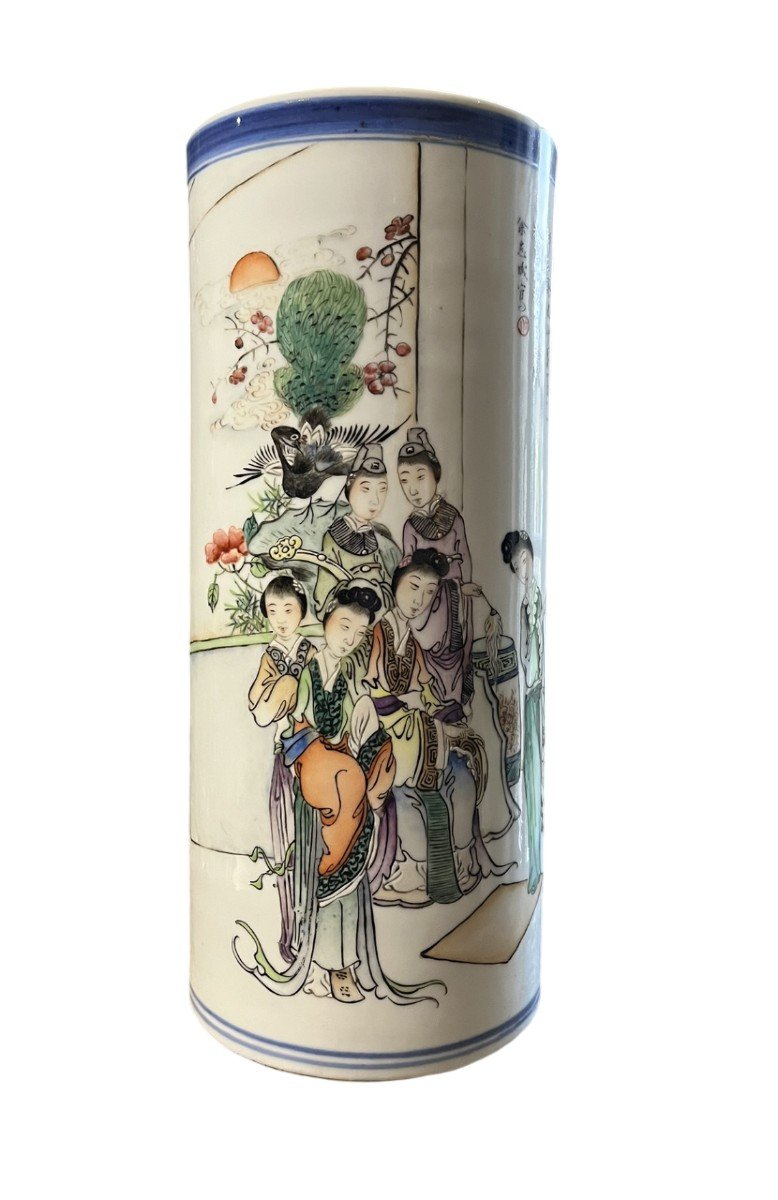 Chinese Porcelain - Scroll Vase - Around 1900 - Late 19th Early 20th Century - China -photo-2