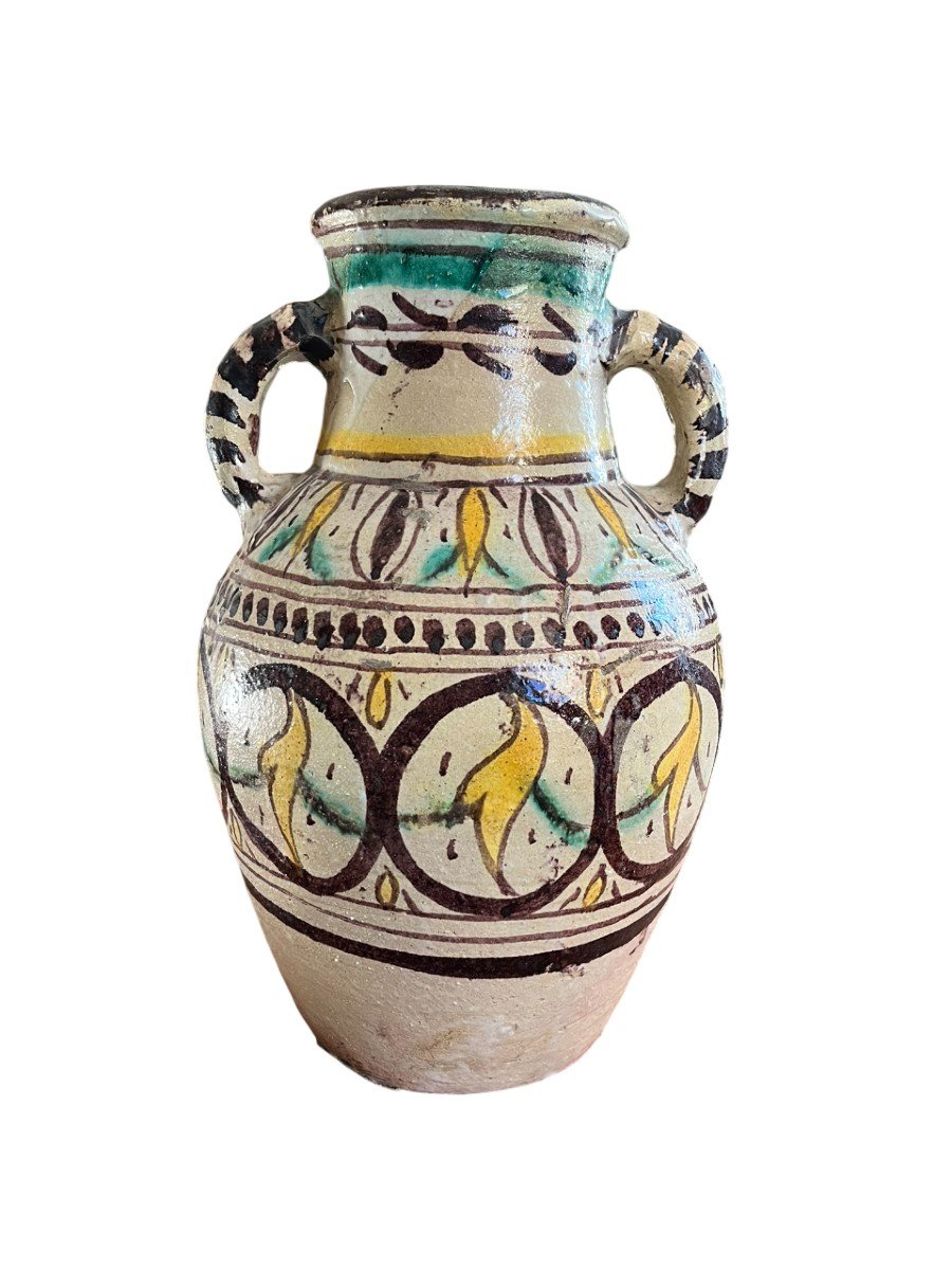 Tunisia - Qallaline - Large Jar With Two Handles - 19th Century