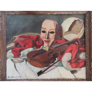 Proantic: Georges Joubin (1888-1983) - Still Life With Mask And Violin