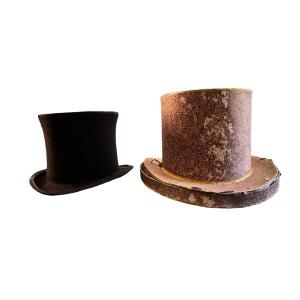 Taupé Top Hat Around 1830 With Its Original Box - 19th Century