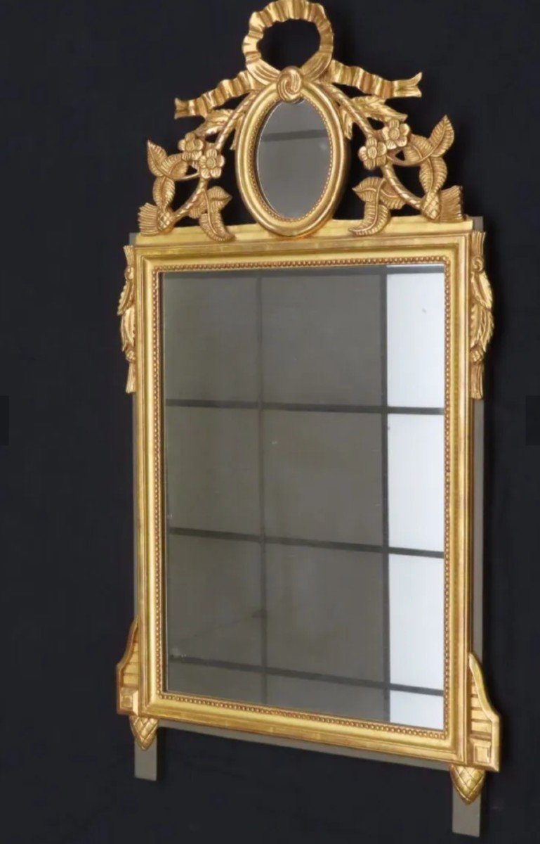 Louis XVI Style Golden Wood Mirror