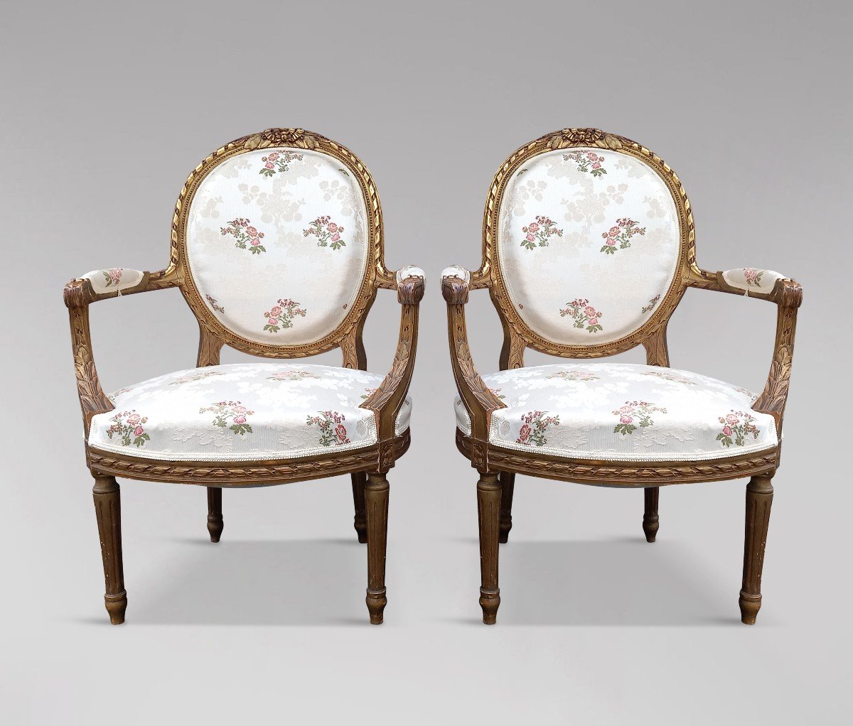 Pair Of Louis XVI Style Armchairs 