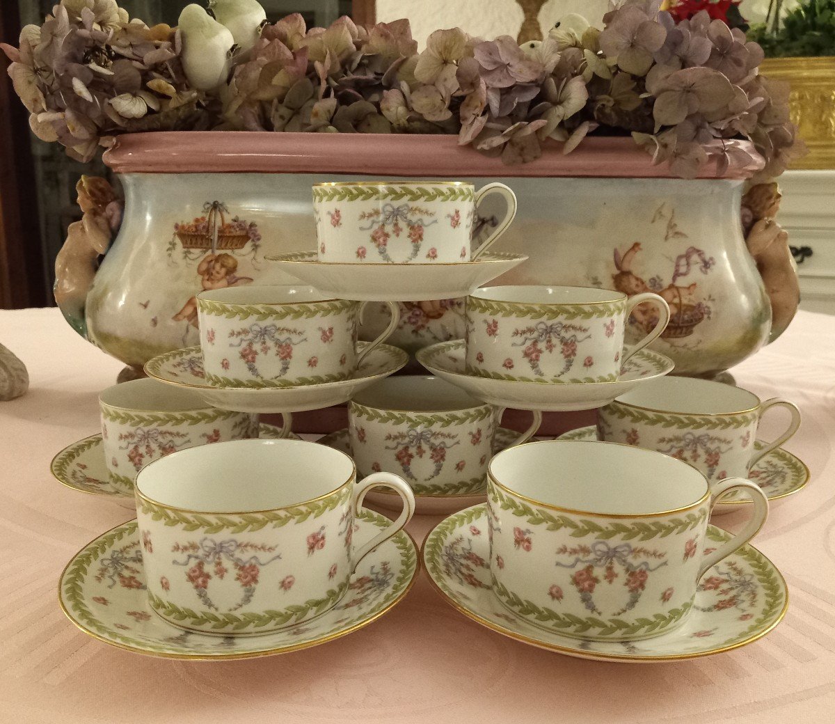 Louis XVI Style Porcelain Tea Set -photo-4