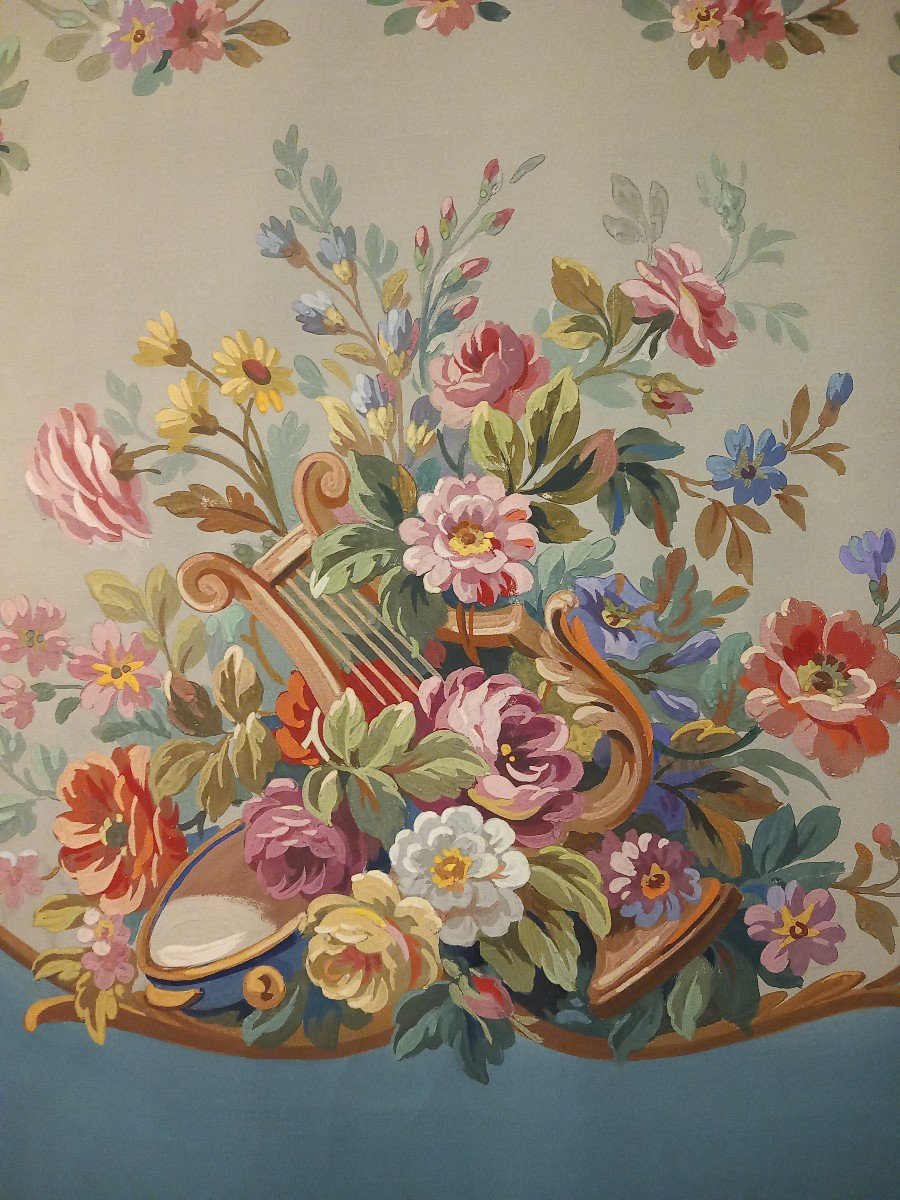 étude Sur Papier De Style Louis XVI à décor à la lyre -photo-2