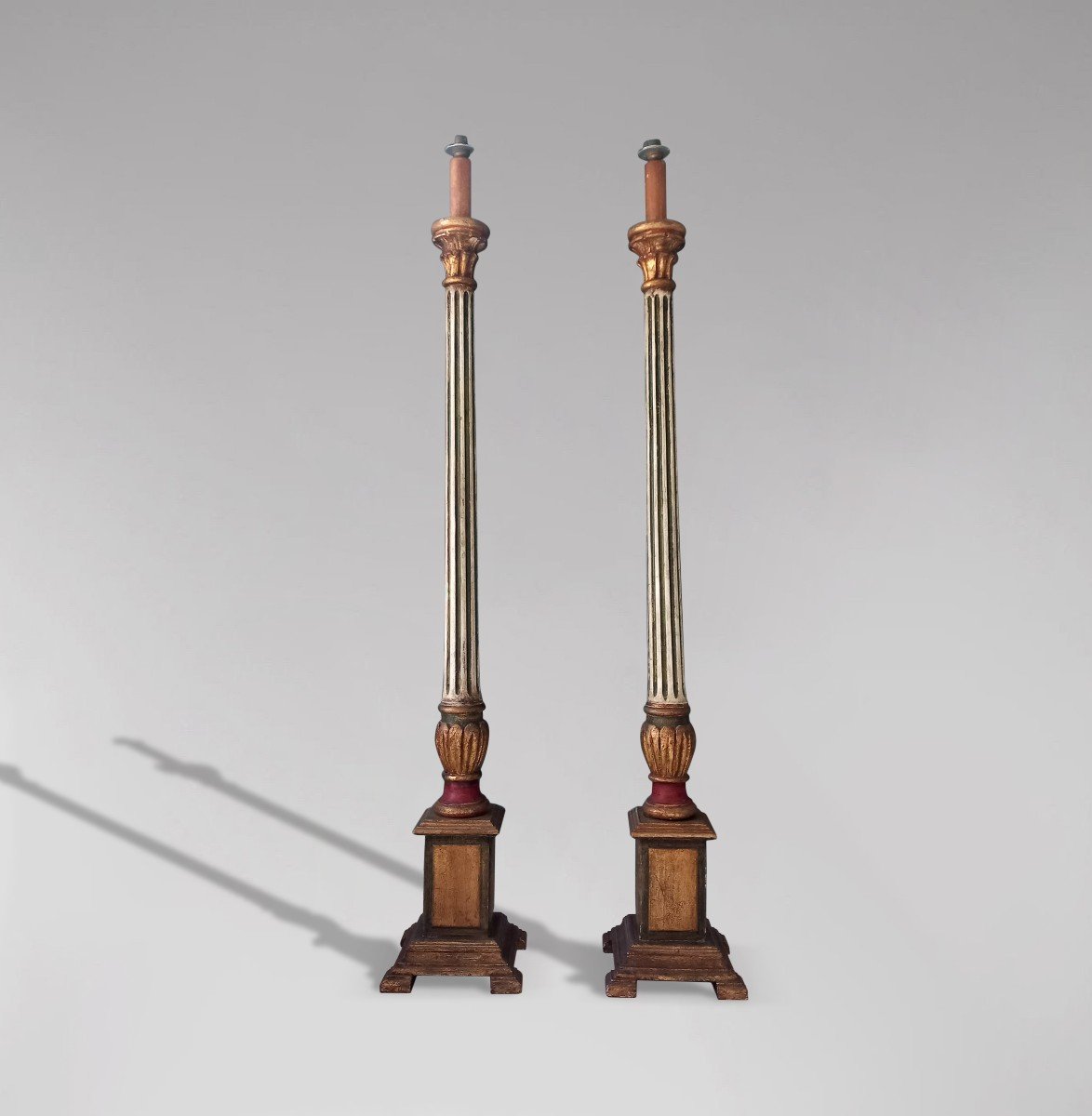 Large Pair Of Louis XVI Style Candlestick Lamps