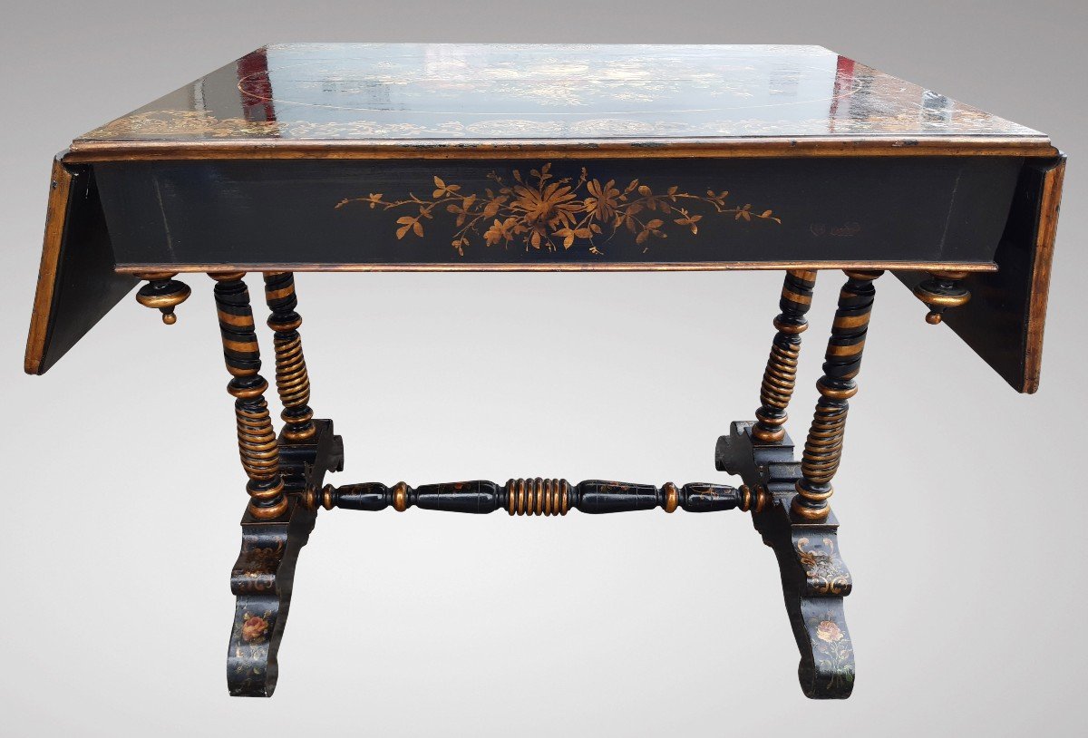 Black Table With Two Sections Napoleon III Period-photo-3