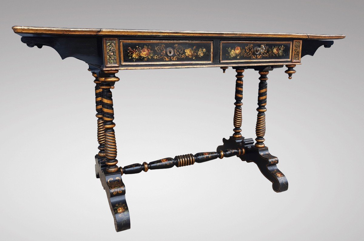 Black Table With Two Sections Napoleon III Period-photo-4