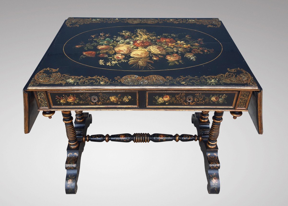 Black Table With Two Sections Napoleon III Period