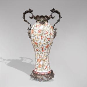 Large Amphora Vase With Floral Patterns