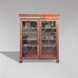 English Mahogany Library Display Case 