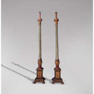 Large Pair Of Louis XVI Style Candlestick Lamps