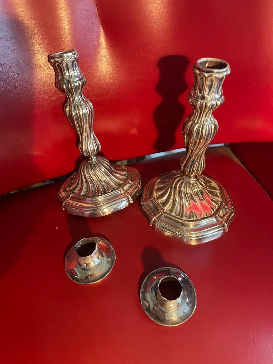 Pair Of Rocaille Candlesticks-photo-2