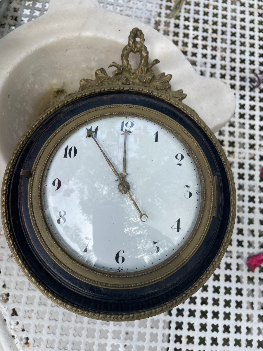 Bronze And Wood Wall Clock-photo-4