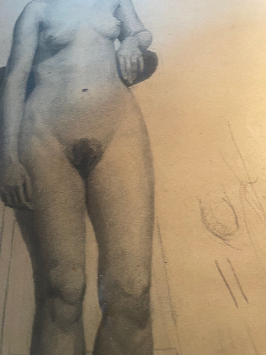 Drawing Naked Woman On Foot-photo-1
