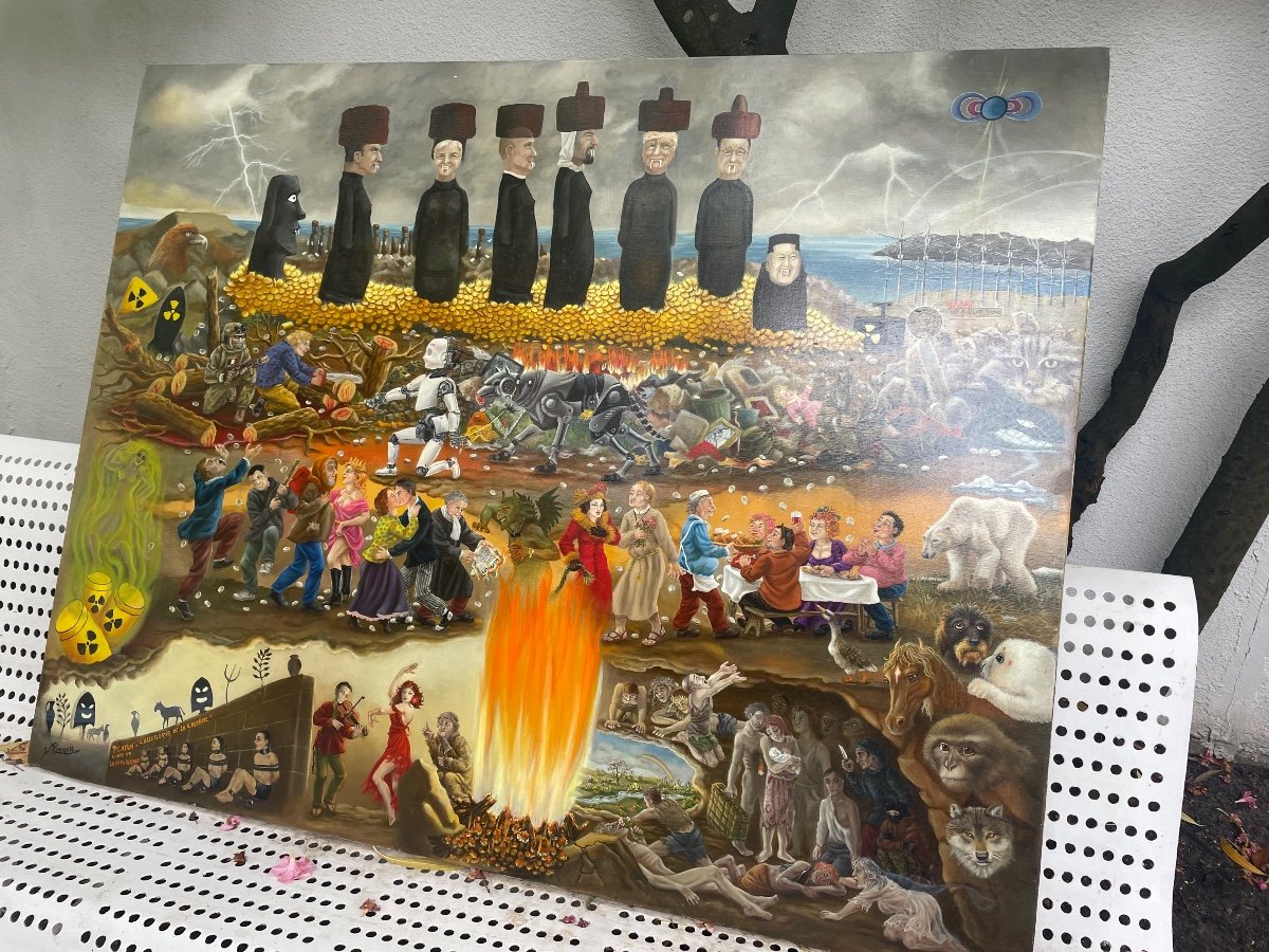 Large Surrealist Painting By Sadran