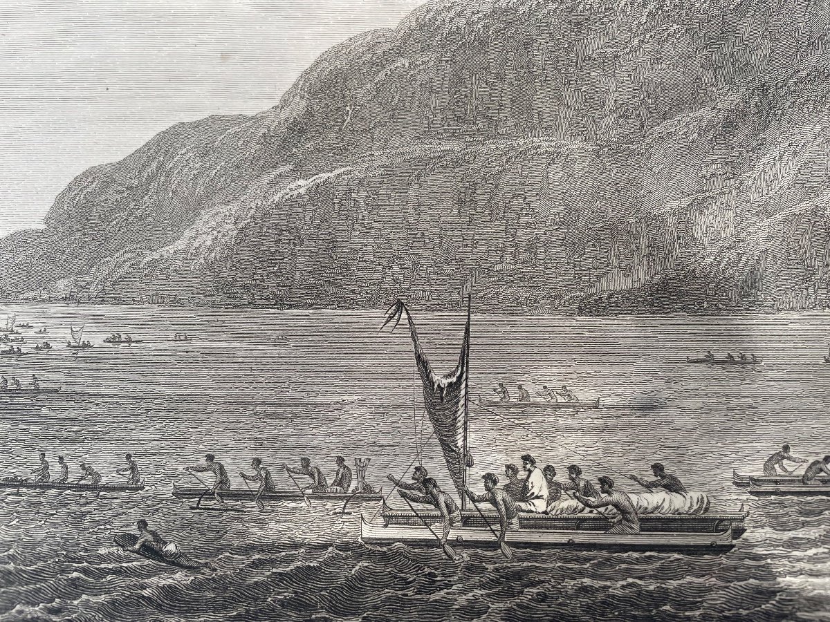 Engraving Canoes And Natives-photo-3