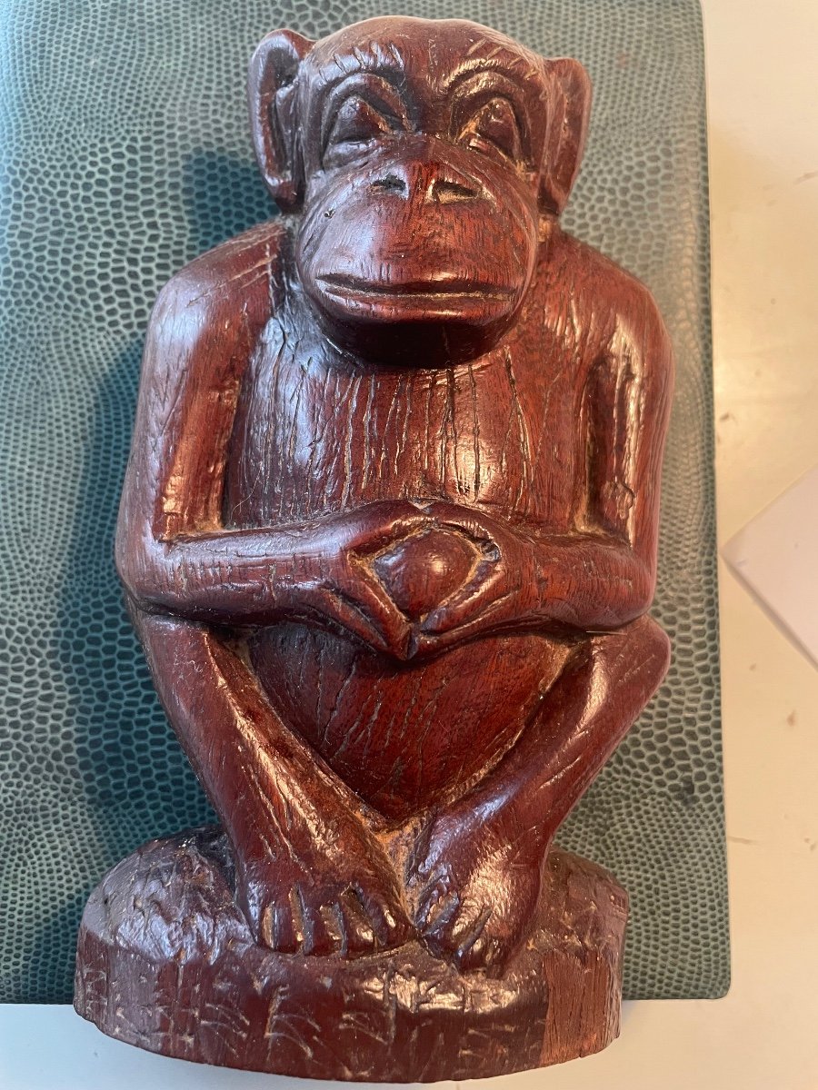 Chimpanzee Wood Sculpture-photo-4