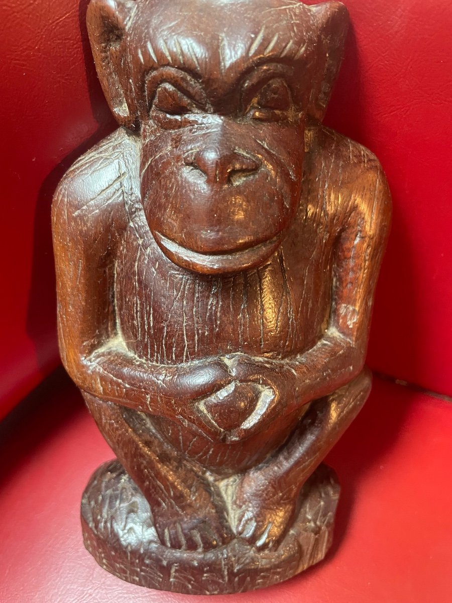 Chimpanzee Wood Sculpture-photo-7