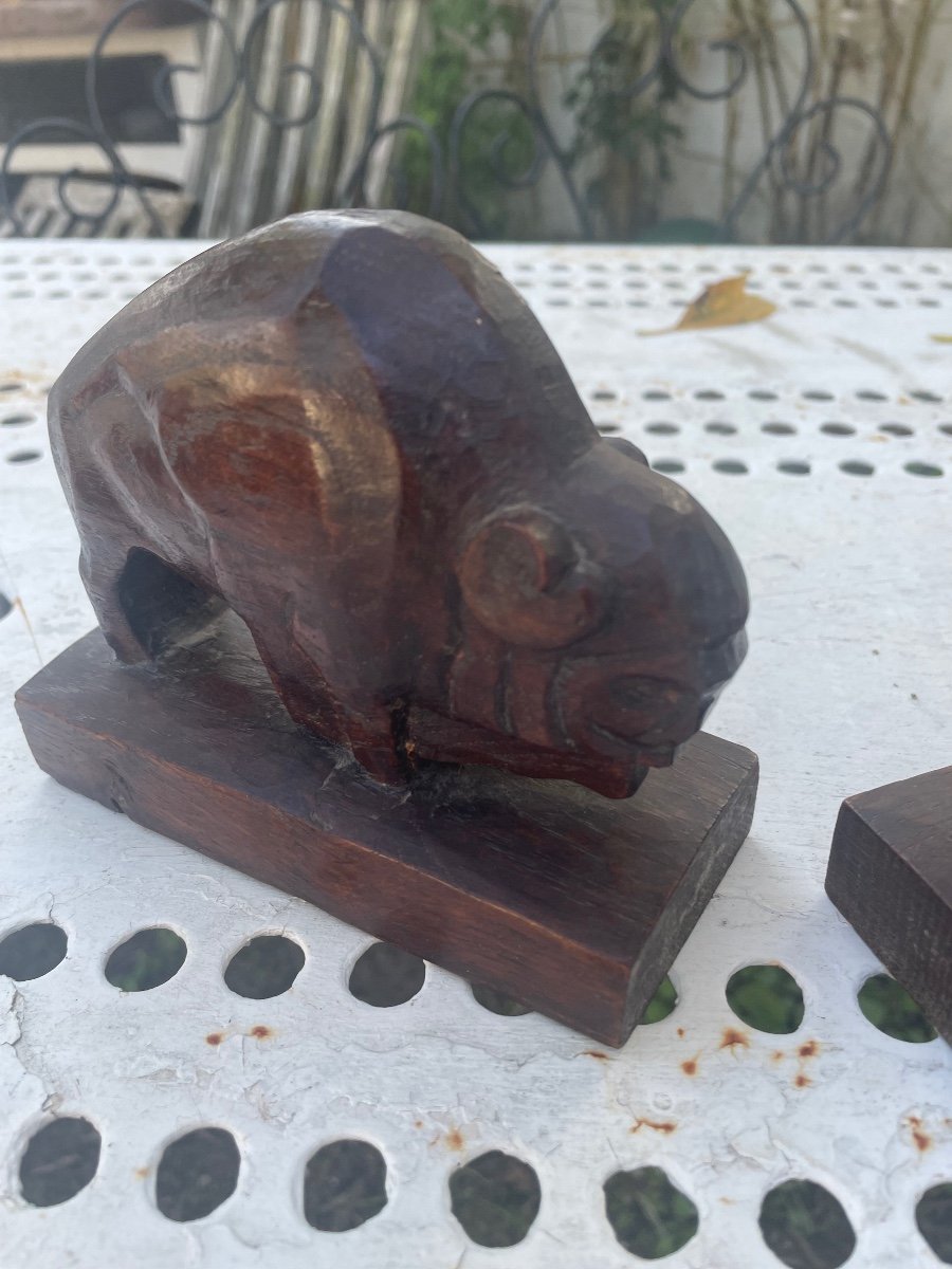 Pair Of Wooden Bookends-photo-6