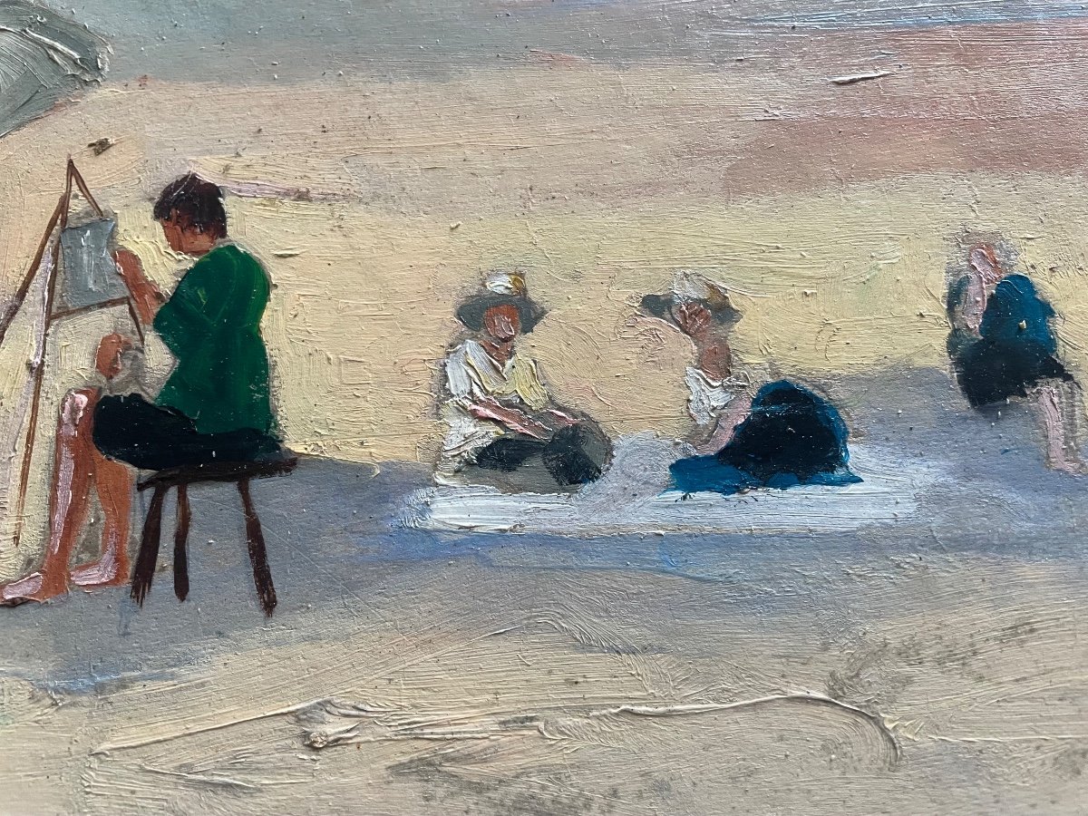 The Painter And Easel On The Beach