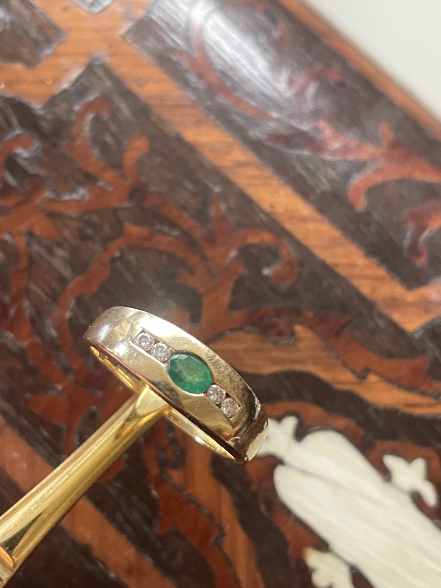 Emerald And Brilliant Gold Ring -photo-4