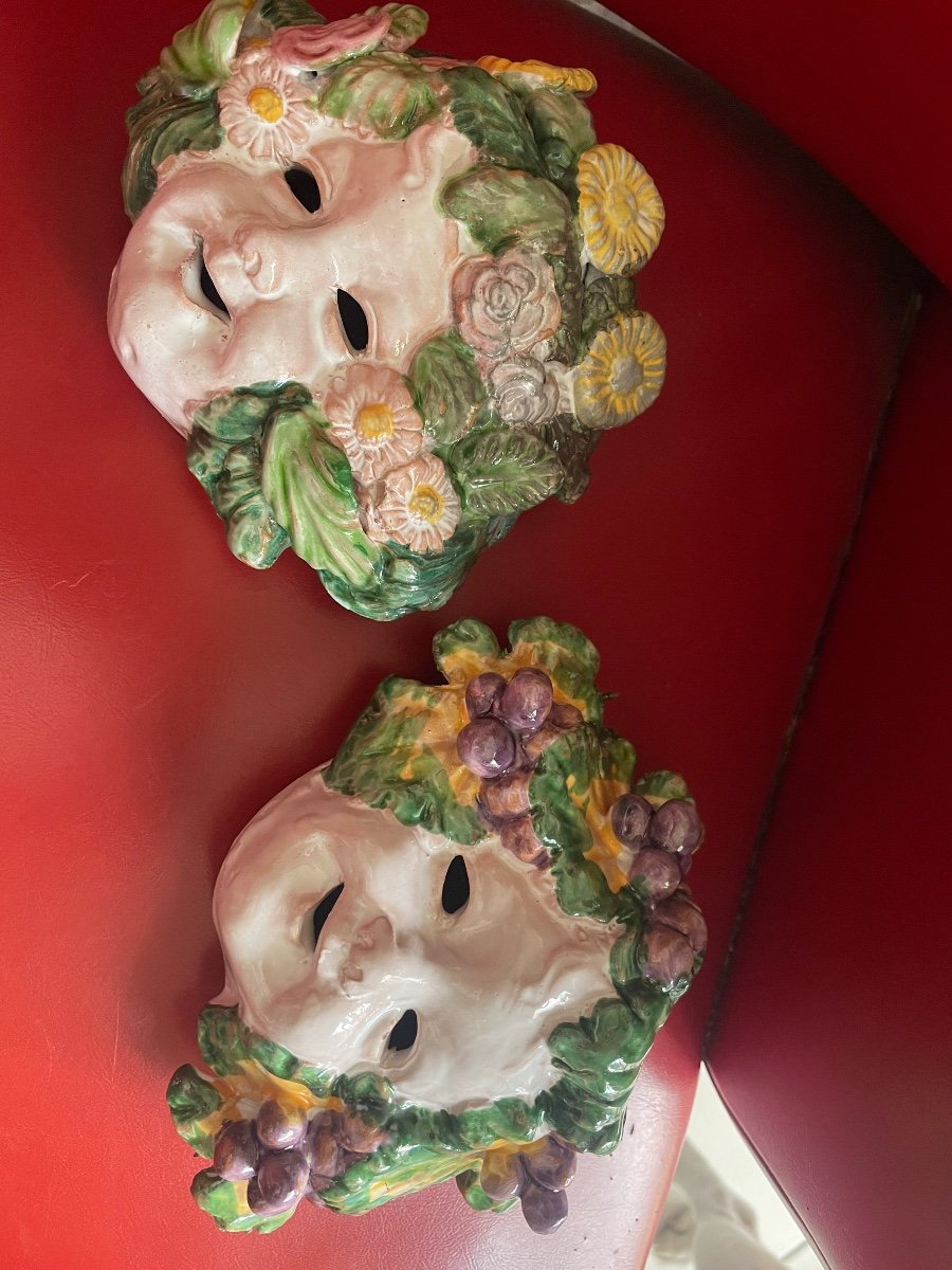 Pair Bacchus Children Ceramic -photo-4